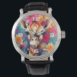 Montre Portrait de Giraffe Florale-9320<br><div class="desc">Portrait de Giraffe Florale-9320</div>