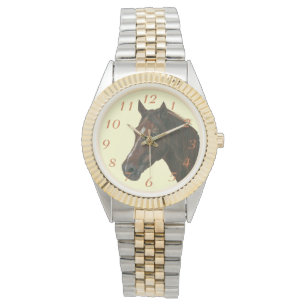 Montre portrait équin de cheval de brun de jument de