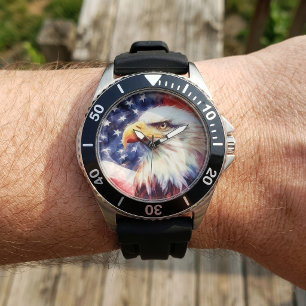 Montre Portrait majestueux de l'aigle américain avec le d
