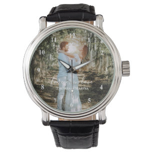 Montre Portrait Mariage personnalisé Calligraphie moderne