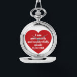 Montre Positive Bible Verse Affirmation Red Heart Cute<br><div class="desc">This cute watch features a powerful Bible verse from the Book of Psalms in a simple red heart.   It's a nice uplifting gift for Valentine's Day or any other occasion when a positive word is needed.</div>