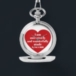 Montre Positive Bible Verse Affirmation Red Heart Cute<br><div class="desc">This cute watch features a powerful Bible verse from the Book of Psalms in a simple red heart.   It's a nice uplifting gift for Valentine's Day or any other occasion when a positive word is needed.</div>