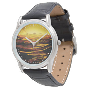 Montre Poster de l'espace rétro - La plus grande lune de 