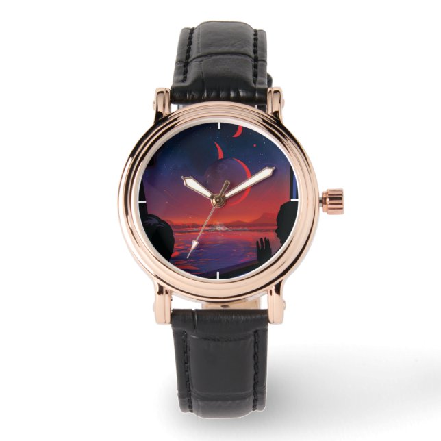 Montre Poster de l'espace rétro - Les spectateurs observe (Recto)