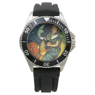 Montre Poster de sorcière Halloween vintage