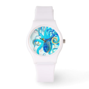 Montre Poulpe coloré bleu