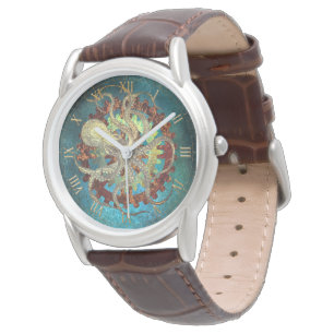 Montre Poulpe Steampunk et engrenages mécaniques 