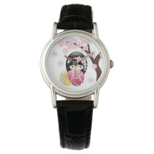Montre Poupée Kokeshi Printemps - Cute Japonaise Geisha G