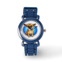 Montre pour enfants avec un chien mignon bleu