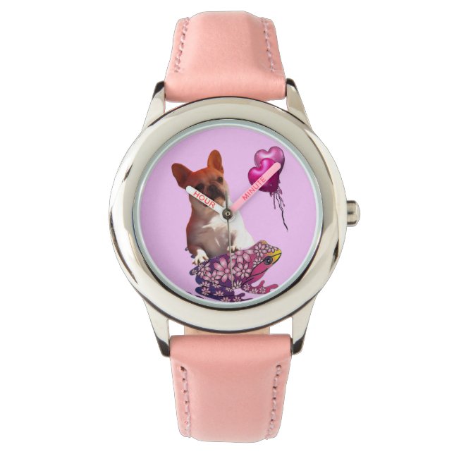 Montre pour enfants bouledogue français (devant)
