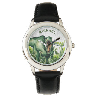 Montre pour enfants dinosaure T-Rex aquarelle pers