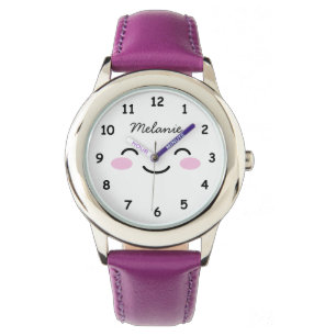 Montre pour fille avec nom personnalisé et visage 