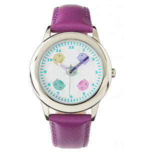 Montre pour filles aux visages de chaton mignon