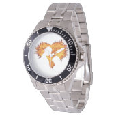 Montre pour homme à flamme de cœur (Incliné)