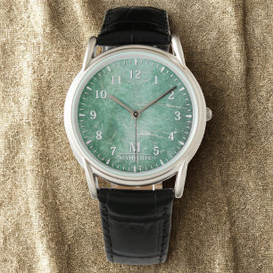 Montre pour homme Jade Face - Bracelet en cuir cla