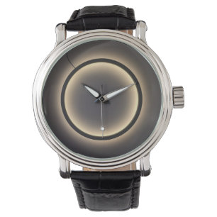 Montre pour homme vintage à bracelet en cuir noir