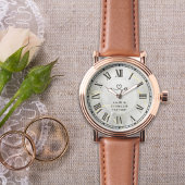 Montre pour hommes en cuir marron et or rose de lu