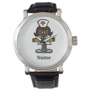 Montre pour infirmière afro-américaine Personnalis