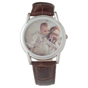 Montre Pour papa Typographie rétro Cool et votre photo