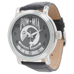 Montre POW-MIA Vous N'Êtes Pas Oublié - Homme en cuir noi