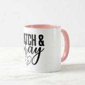 Montre & Pray Wraparound Design Céramique Mug (Devant droit)