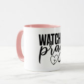 Montre & Pray Wraparound Design Céramique Mug (Devant gauche)