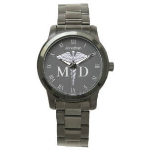 Montre Précieux Médicale Silver Caduceus Médecin Médicale