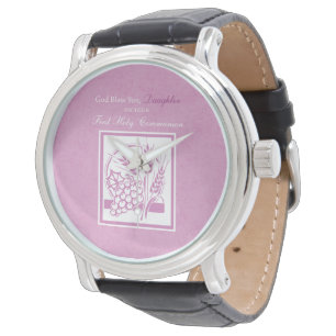 Montre Première communion de la fille, rose