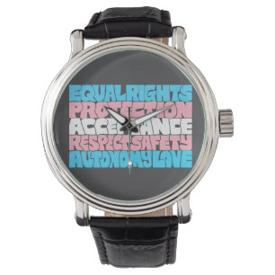 Montre PRIDE Trans droits mot art drapeau LGBT offre cade