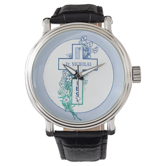 Montre Priest Cross Flowers Personalized (devant)