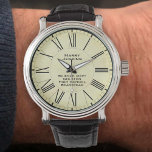 Montre Professeur de sciences<br><div class="desc">Une montre conçue comme un cadeau pour reconnaître le service loyal d'un enseignant en sciences dans une école. Ajoutez le nom du bénéficiaire ainsi que l'école ou l'organisation. Arrière - plan de style parchemin.</div>