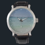 Montre Psaume 23 Le Seigneur est Mon Berger Belle Plage<br><div class="desc">Belle photographie de plage sur une montre à bracelet avec le 23ème psaume : Le Seigneur est mon berger. Je ne veux pas. Il me fait m'allonger dans des pâturages verts. Il me conduit à côté des eaux calmes. Il me restaure l'âme. Cette jolie montre à verset de la bible...</div>