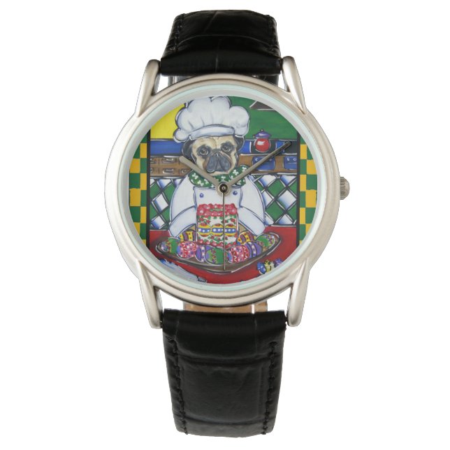 Montre Pug Chef de Pâques (devant)