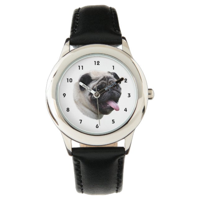 Montre Pug dog pet photo (devant)