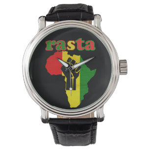 Montre Puissance noire de Rasta au-dessus de l'Afrique
