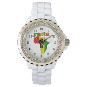 Montre Puissance noire de Rasta au-dessus de l'Afrique