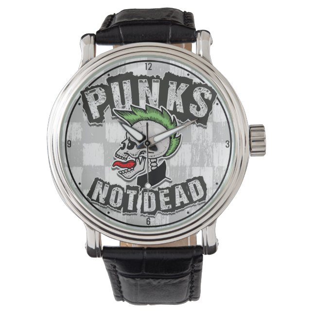 Montre Punks pas mort crâne Mohawk Punk Rock Rocker (devant)