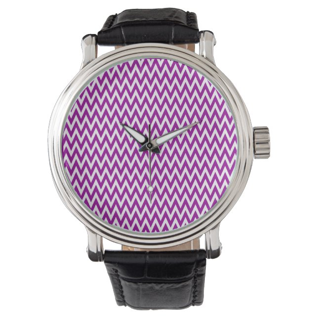 Montre Purple Elegant Chevron Design (devant)