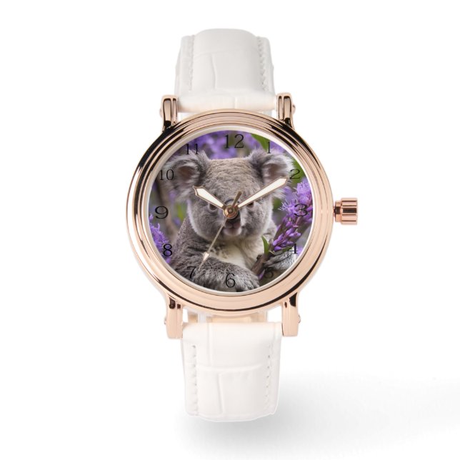 Montre Purple Jacaranda Koala Ours, (Recto)