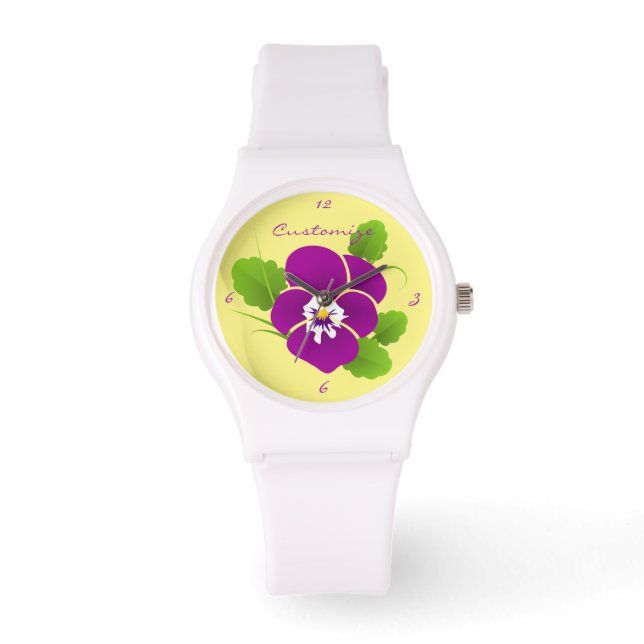 Montre Purple Pansy Flower Thunder_Cove (Recto)