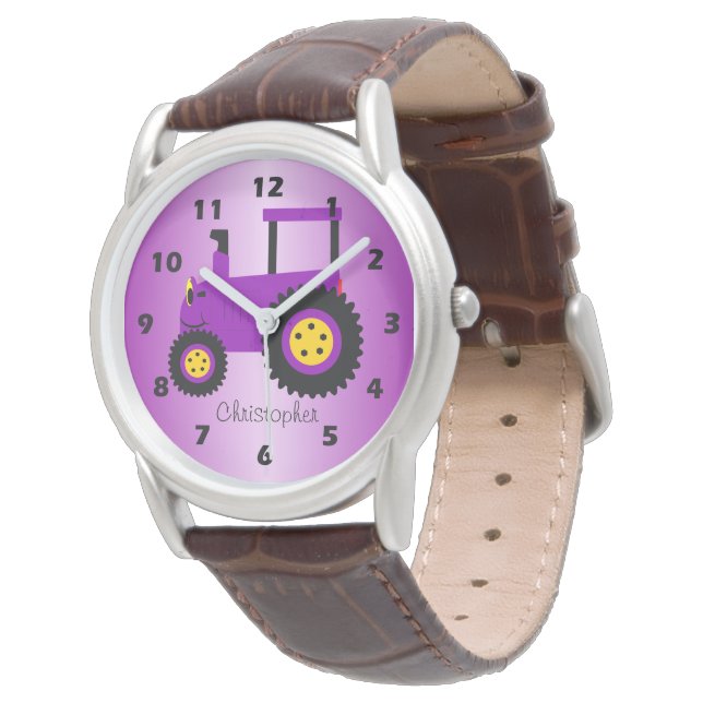 Montre Purple Tractor Design Personalised (Incliné)