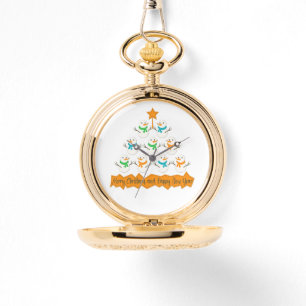 Montre Pyramide des sapins de Noël faite de bonhommes de