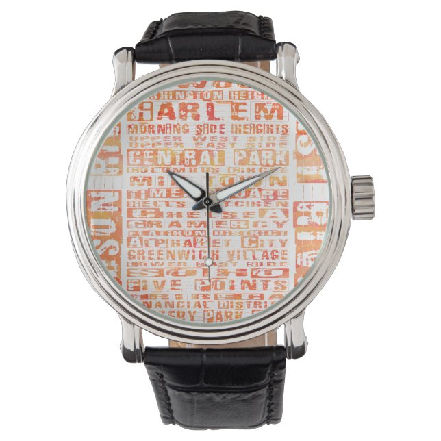 Montre Quartiers de NYC Orange (devant)