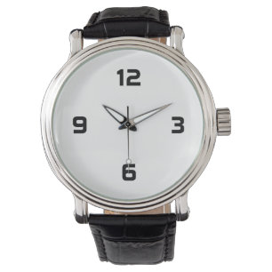 Montre Quatre chiffres - Noir sur blanc