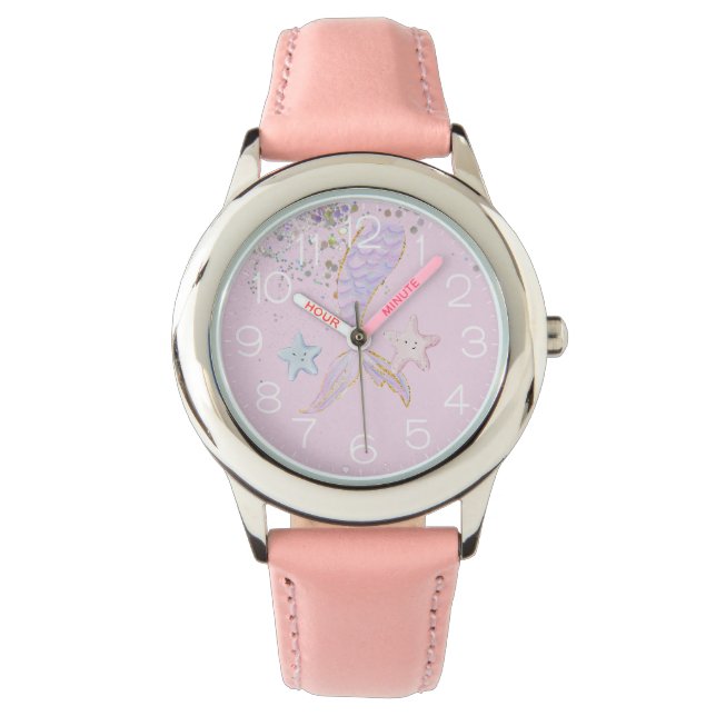 Montre Queue de sirène de Parties scintillant en aquarell (devant)