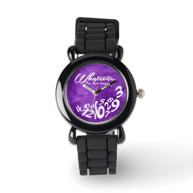 Montre Quoi qu'il en soit, je suis en retard de toute faç (Recto)