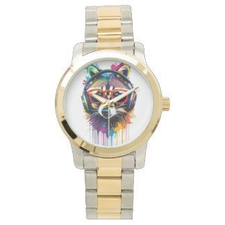 Montre Raccoon dans casques et lunettes