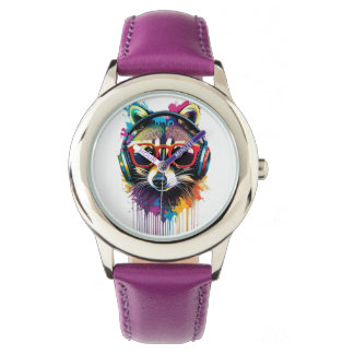 Montre Raccoon dans casques et lunettes