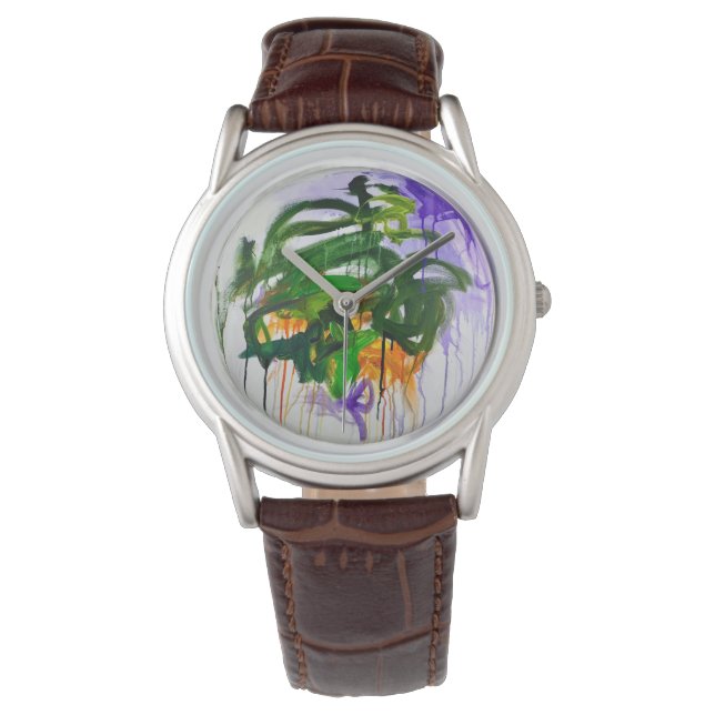 Montre Racine molle, Fleur de fleur de fleur Tondo WATT (devant)