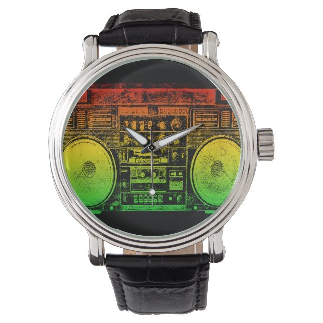 Montre Radiocassette ghetto rasta (devant)